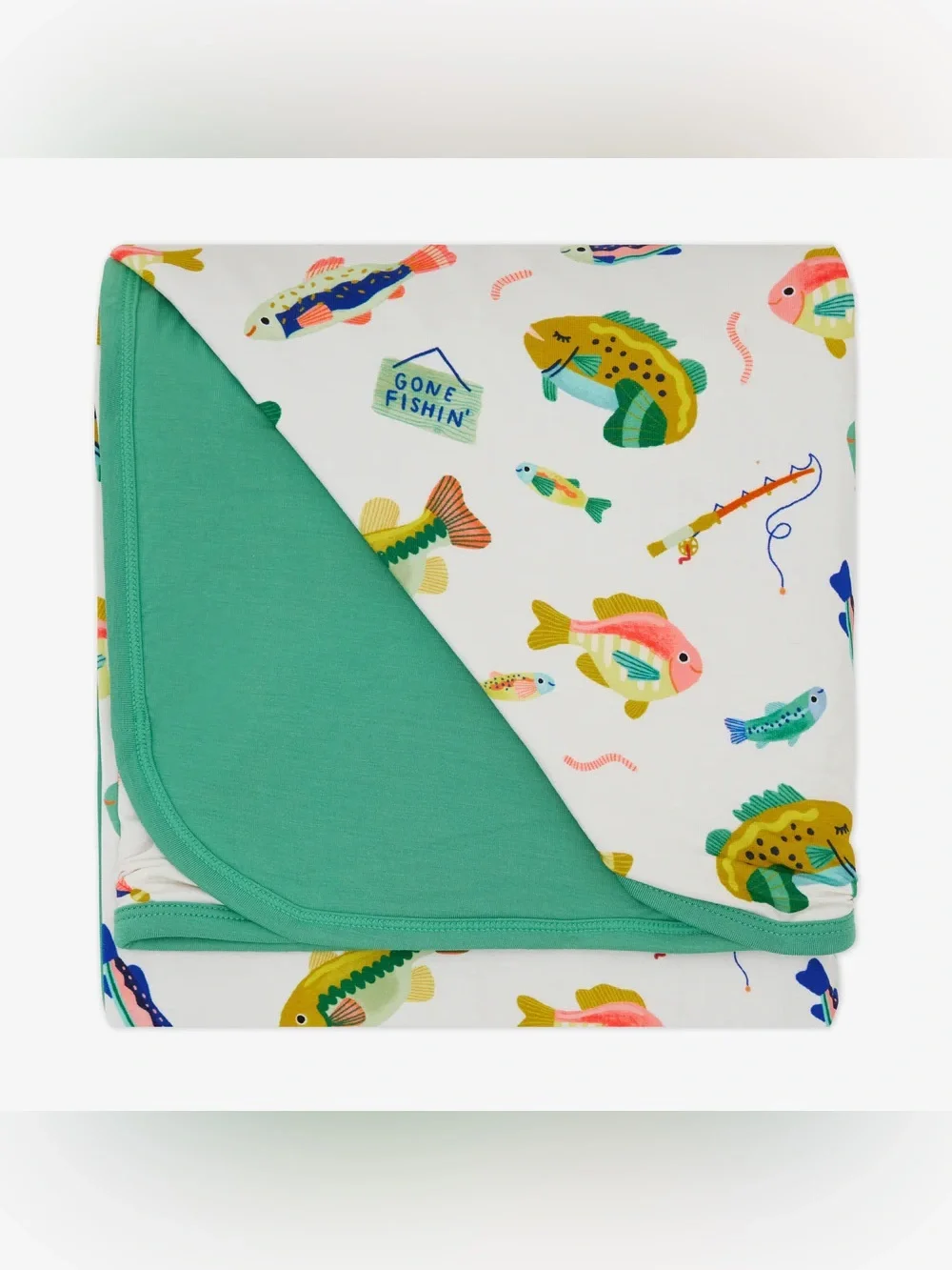 Little Sleepies Gone Fishin' Large Cloud Blanket - Picture 4 of 7